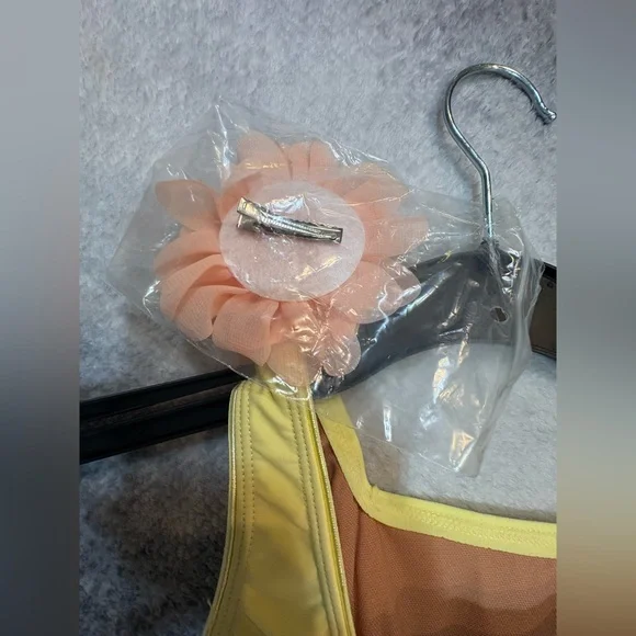 Revolution Dancewear Girl’s Yellow Peach Mesh Sequin Ruffle Costume Dress SC - Picture 8 of 9